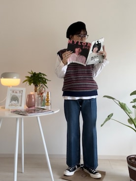 「GEVACO」｜「アイテム（ベスト）」を使った、kotani.さん（レディース・165cm）の秋コーディネート
