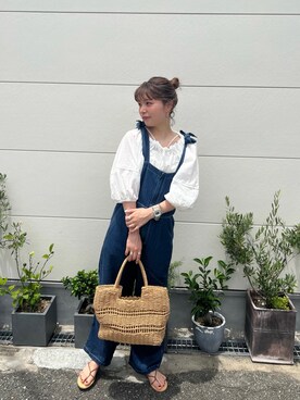 「fredy emue（フレディエミュ）のアイテム（サロペット/オーバーオール）」を使った、kotani.さん（レディース・165cm）の夏コーディネート