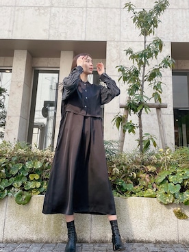 「Callarus（カラルス）のアイテム（ワンピース/ドレス）」を使った、花織さん（レディース・163cm）の冬コーディネート