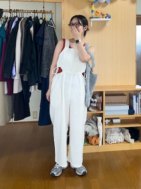 「Kastane」｜「アイテム（サロペット/オーバーオール）」を使った、senaさん（レディース・153cm）の夏コーディネート