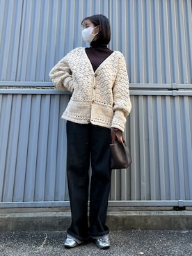 「LOWRYS FARM（ローリーズファーム）のカンドウフィットバレエ　260832（バレエシューズ）」を使った、senaさん（レディース・153cm）の冬コーディネート