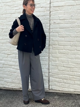 「アイテム（ピーコート）」を使った、umezawa_nolさん（レディース・167cm）の秋コーディネート