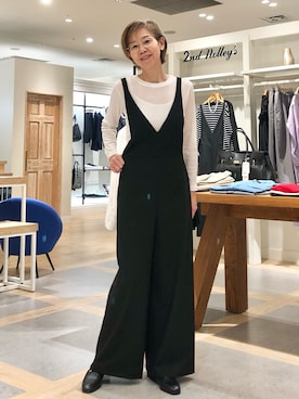 「NOLLEY’S（ノーリーズ）のアイテム（オールインワン・サロペット）」を使った、umezawa_nolさん（レディース・167cm）の秋コーディネート