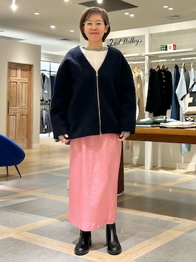 「ケーブルニット」｜「アイテム（ブルゾン）」を使った、umezawa_nolさん（レディース・167cm）の秋コーディネート