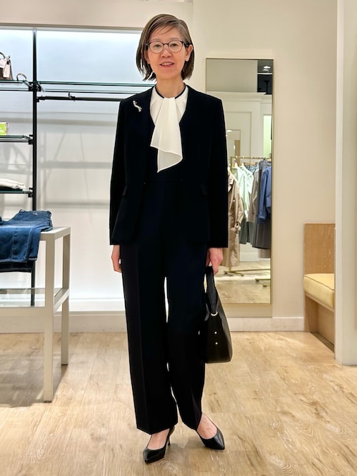 NOLLEY'S シャツ ブラウス ウォッシャブルボウタイ風取り外し