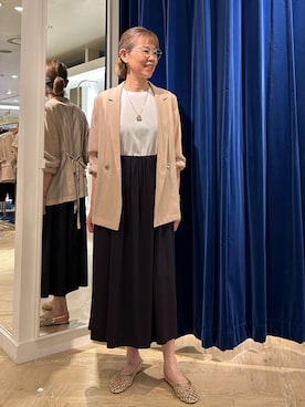 「NOLLEY’S（ノーリーズ）のアイテム（テーラードジャケット）」を使った、umezawa_nolさん（レディース・167cm）の夏コーディネート