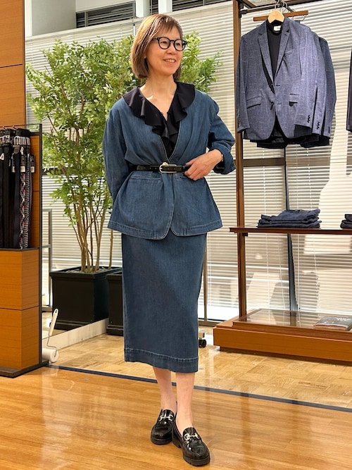 暖かデニムシャツ風アウター☆美品 デニムシャツ 重ね着風デニム調シャツジャケット メンズ|デニム