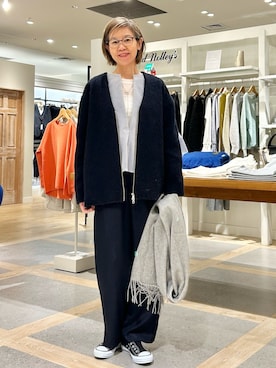 「ブルーコーデ」｜「アイテム（ブルゾン）」を使った、umezawa_nolさん（レディース・167cm）の秋コーディネート