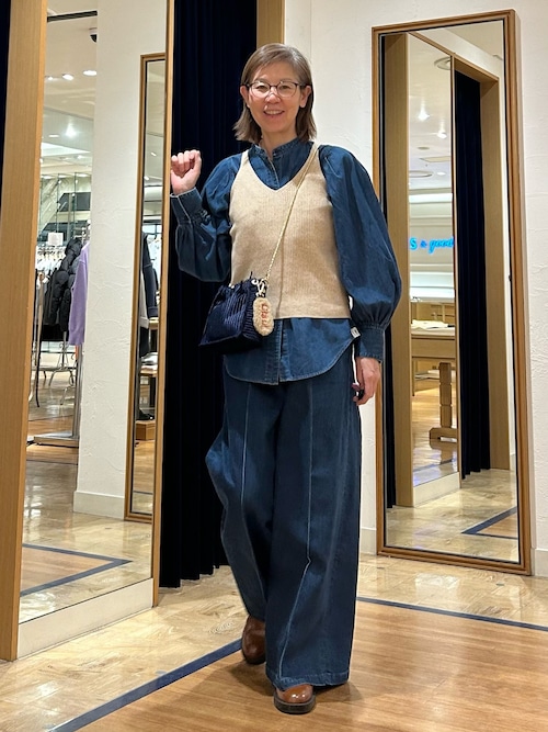 セール】【RM denim】ワイドスラックスデニム（デニムパンツ）｜Rie