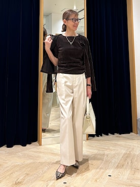 「ブラウンコーデ」｜「アイテム（カーディガン/ボレロ）」を使った、umezawa_nolさん（レディース・167cm）の夏コーディネート