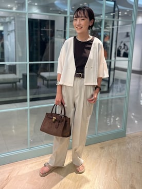「NOLLEY’S Sophi（ノーリーズソフィ）のアイテム（パンツ）」を使った、nol tanakaさん（レディース・160cm）の夏コーディネート