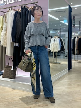 「アイテム（ストール/ショール）」を使った、nol tanakaさん（レディース・160cm）の冬コーディネート