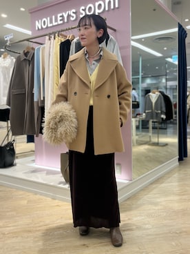 「アイテム（ダッフルコート）」を使った、nol tanakaさん（レディース・160cm）の秋コーディネート