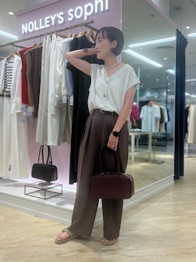 「NOLLEY’S Sophi（ノーリーズソフィ）のアイテム（パンツ）」を使った、nol tanakaさん（レディース・160cm）の夏コーディネート