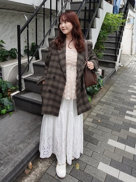 「アイテム（ボストンバッグ）」を使った、mimiさん（レディース・151cm・20代）の秋コーディネート