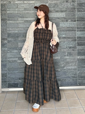 「アイテム（キャップ）」を使った、mimiさん（レディース・151cm・20代）の秋コーディネート