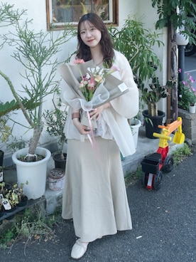「アイテム（チュニック）」を使った、mimiさん（レディース・151cm）の夏コーディネート