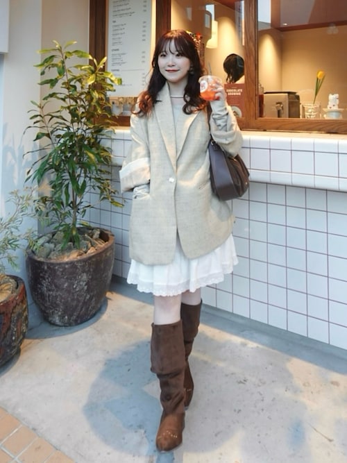 セール】design tweed over jacket / デザインツイードオーバー