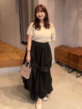 「アイテム（バレエシューズ）」を使った、mimiさん（レディース・151cm）の秋コーディネート