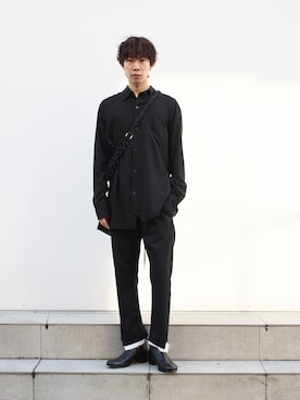 「LiNoH（リノー）のアイテム」を使った、cionさん（メンズ・175cm）の冬コーディネート