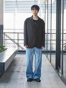 「ATTACHMENT（アタッチメント）のアイテム（テーラードジャケット）」を使った、cionさん（メンズ・175cm）の春コーディネート