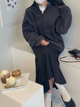「Abercrombie&Fitch（アバークロンビーアンドフィッチ）のアイテム（スウェット）」を使った、あやさん（レディース・160cm）の秋コーディネート