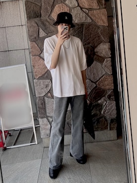 「LiNoH（リノー）のアイテム（パンツ）」を使った、Tsukasaさん（メンズ・181cm）の春コーディネート