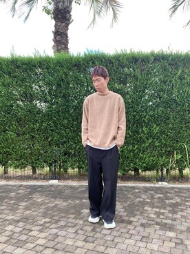 「ITEMS URBANRESEARCH（アイテムズ アーバンリサーチ）のJQカットモール アンサンブル（スウェット、ベージュ系）」を使った、tsubasaさん（メンズ・170cm）の秋コーディネート
