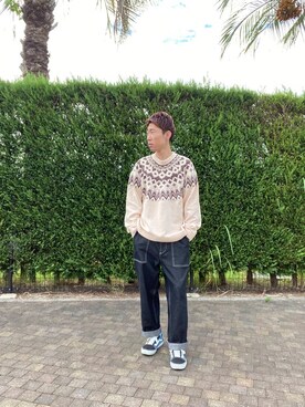 「ITEMS URBANRESEARCH（アイテムズ アーバンリサーチ）のデニム ベイカーパンツ（デニムパンツ、ブラック系）」を使った、tsubasaさん（メンズ・170cm）の秋コーディネート