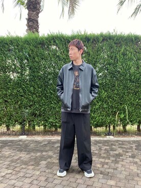 「ITEMS URBANRESEARCH（アイテムズ アーバンリサーチ）のパウダー加工 クルーネックスウェットプルオーバー（スウェット、その他）」を使った、tsubasaさん（メンズ・170cm）の秋コーディネート