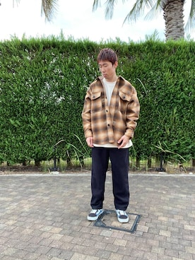 「アイテム（その他アウター、ブラウン系）」を使った、tsubasaさん（メンズ・170cm）の秋コーディネート