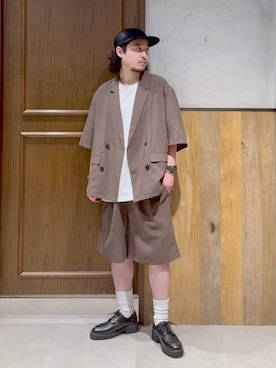 「アイテム（ドレスシューズ）」を使った、yhide05さん（メンズ・165cm・20代）の夏コーディネート