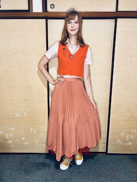 「アイテム（ベスト）」を使った、Elli👩🏻‍🦰高身長細身コーデさん（レディース・175cm）の夏コーディネート