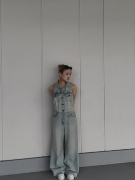 「アイテム（つなぎ/オールインワン）」を使った、ユイさん（レディース・159cm）の秋コーディネート