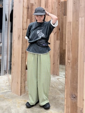 「UNIVERSAL OVERALL（ユニバーサルオーバーオール）のアイテム」を使った、eriさん（レディース・157cm）の夏コーディネート