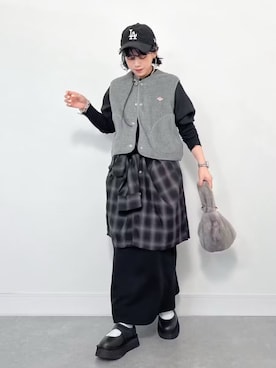 「アイテム（ベスト）」を使った、eriさん（レディース・153cm）の秋コーディネート