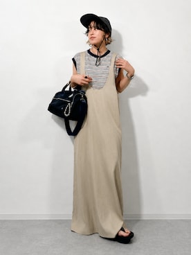 「UNIVERSAL OVERALL（ユニバーサルオーバーオール）のアイテム」を使った、eriさん（レディース・153cm）の夏コーディネート