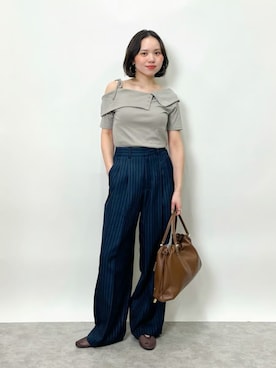 「レザーバッグ」｜eriさん（レディース・160cm）の春コーディネート