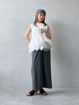 「nenom（ネノム）のアイテム」を使った、eriさん（レディース・152cm）の夏コーディネート
