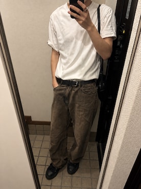 「SINSS（シンス）のMini shoulder bag /ミニショルダーバッグ（ショルダーバッグ）」を使った、wasiさん（メンズ・181cm）の秋コーディネート