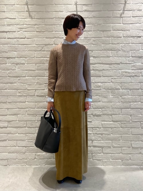 モンゴルカシミヤケーブル クルーネックプルオーバー（ニット/セーター