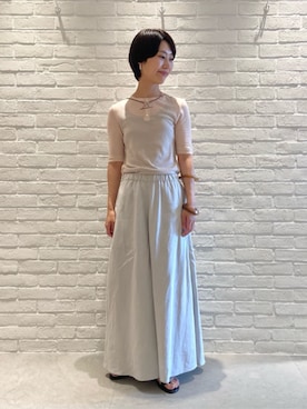 「アイテム（ピアス（両耳用）、ホワイト系）」を使った、TOMORROWLAND_shinpoさん（レディース・164cm）の夏コーディネート