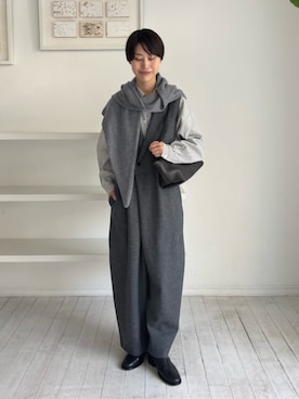 「アイテム（つなぎ/オールインワン）」を使った、TOMORROWLAND_shinpoさん（レディース・164cm）の秋コーディネート