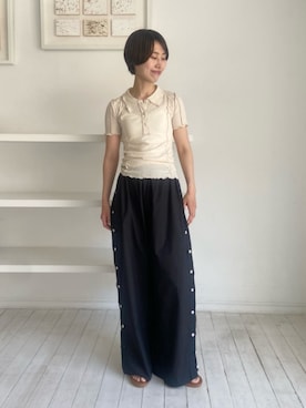 「BASERANGE（ベースレンジ）のアイテム」を使った、TOMORROWLAND_shinpoさん（レディース・164cm）の夏コーディネート