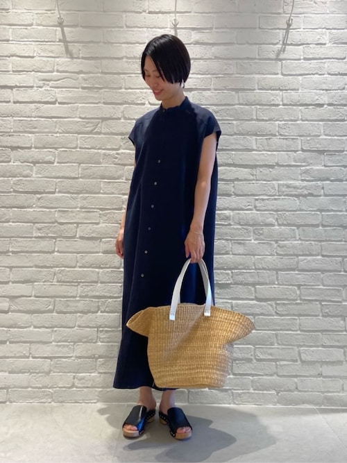 今期25夏新作未使用タグ付きギャルリーヴィーリブコンビフレンチリネンワンピース リブコンビフレンチリネン フレンチスリーブワンピース