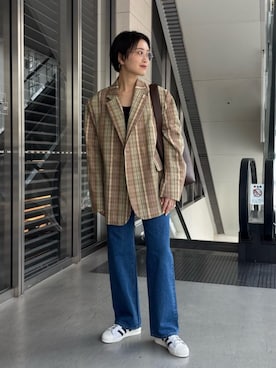 「LOEFF（ロエフ）のアイテム（トップス）」を使った、加藤ゆりさん（レディース・163cm）の春コーディネート