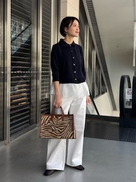 「UNITED ARROWS（ユナイテッドアローズ）のアイテム（パンツ）」を使った、加藤ゆりさん（レディース・163cm）の春コーディネート