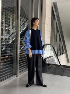 「UNITED ARROWS（ユナイテッドアローズ）のアイテム（その他パンツ）」を使った、加藤ゆりさん（レディース・163cm）の秋コーディネート