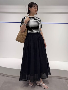 「やや暑い」｜「アイテム（ワンピース/ドレス）」を使った、あおいさん（レディース・158cm）の夏コーディネート