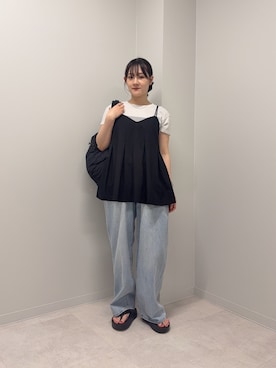 「KBF（ケイビーエフ）のアイテム（パンツ）」を使った、あおいさん（レディース・158cm）の夏コーディネート